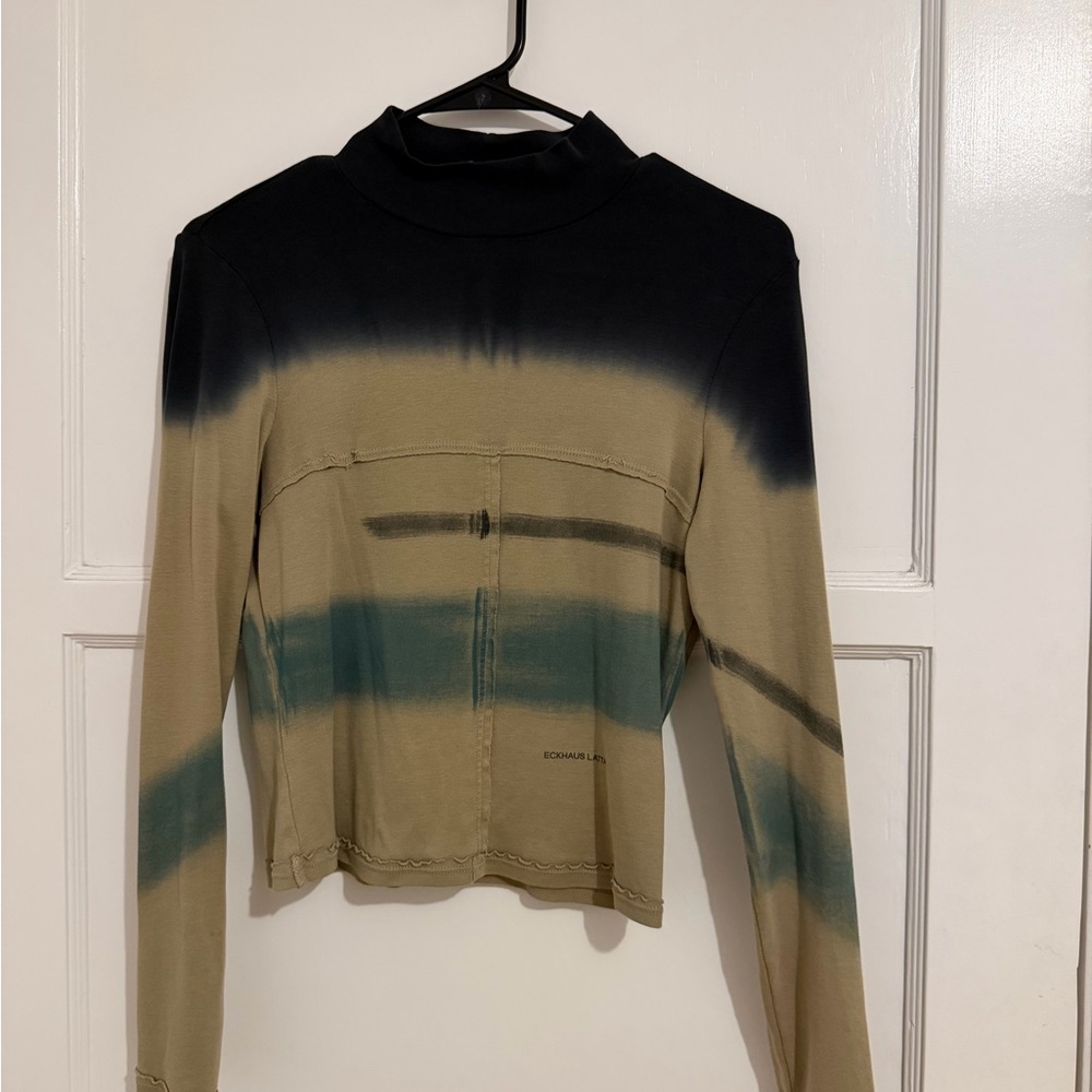 Eckhaus Latta Olive & Navy Tie-Dye Long Sleeve Top